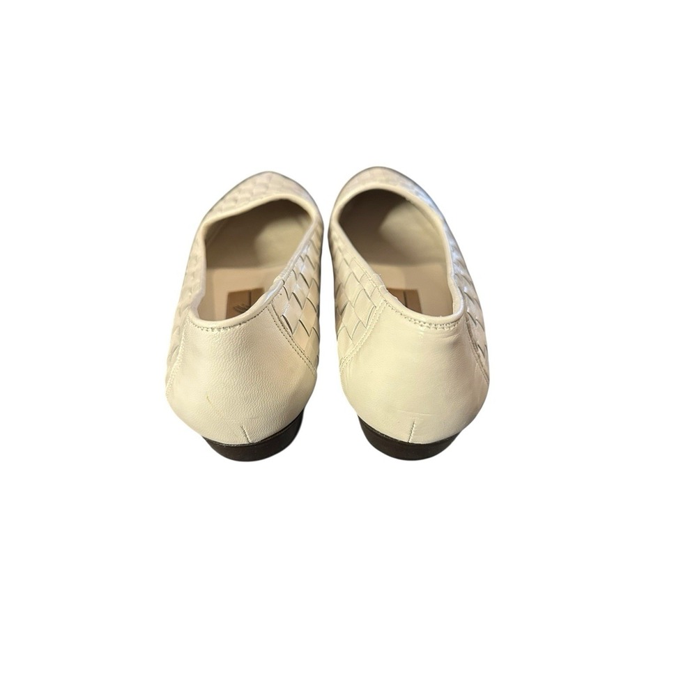 Amalfi Woven Leather Flats in Cream - Picture 4 of 7